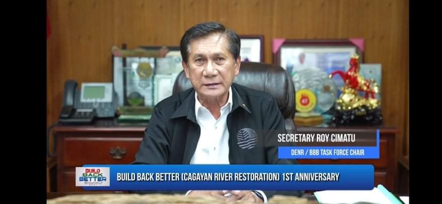 DENR Secretary Roy Cimatu speaking at the Build Back Better campaign of Cagayan River