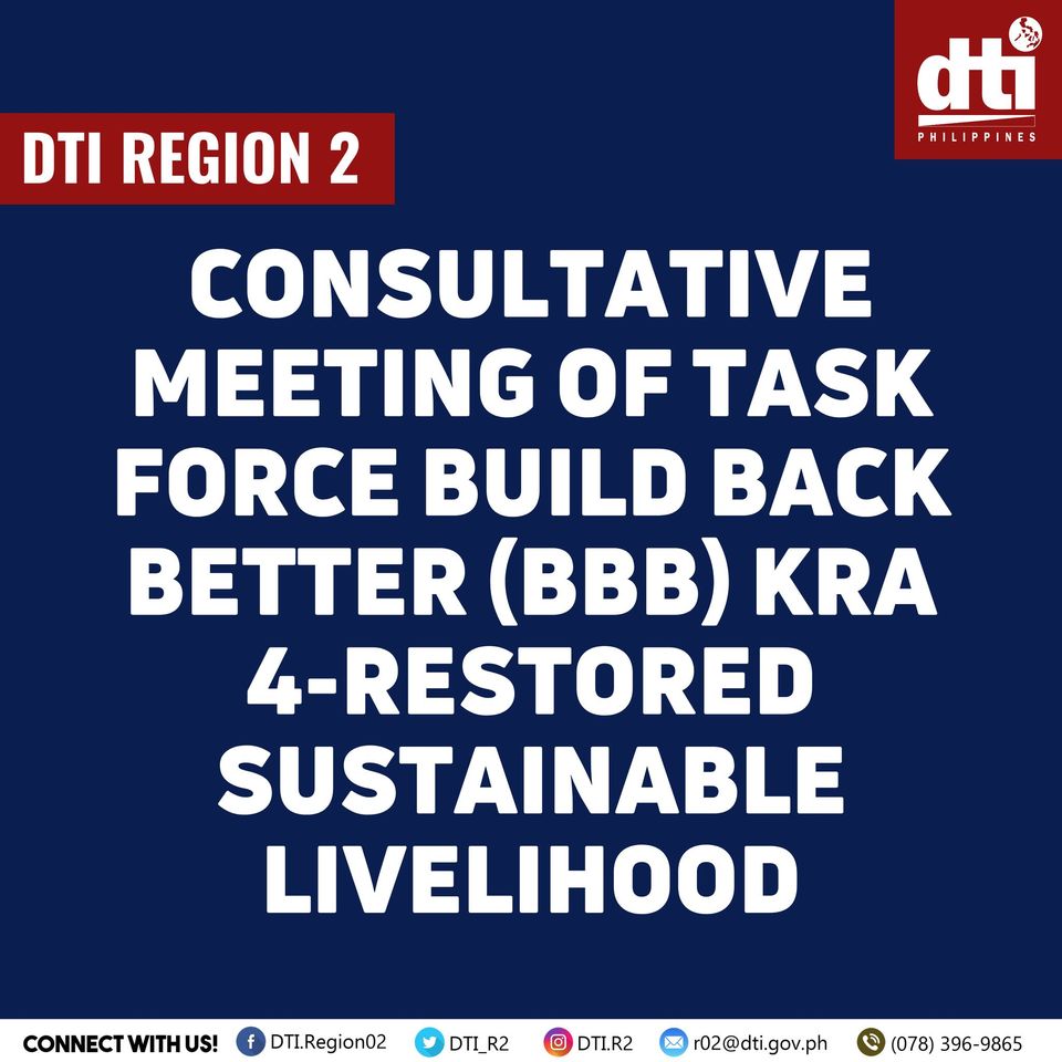 Consulttive meeting of Task Force BBB KRA 4 -restored sustainable livelihood