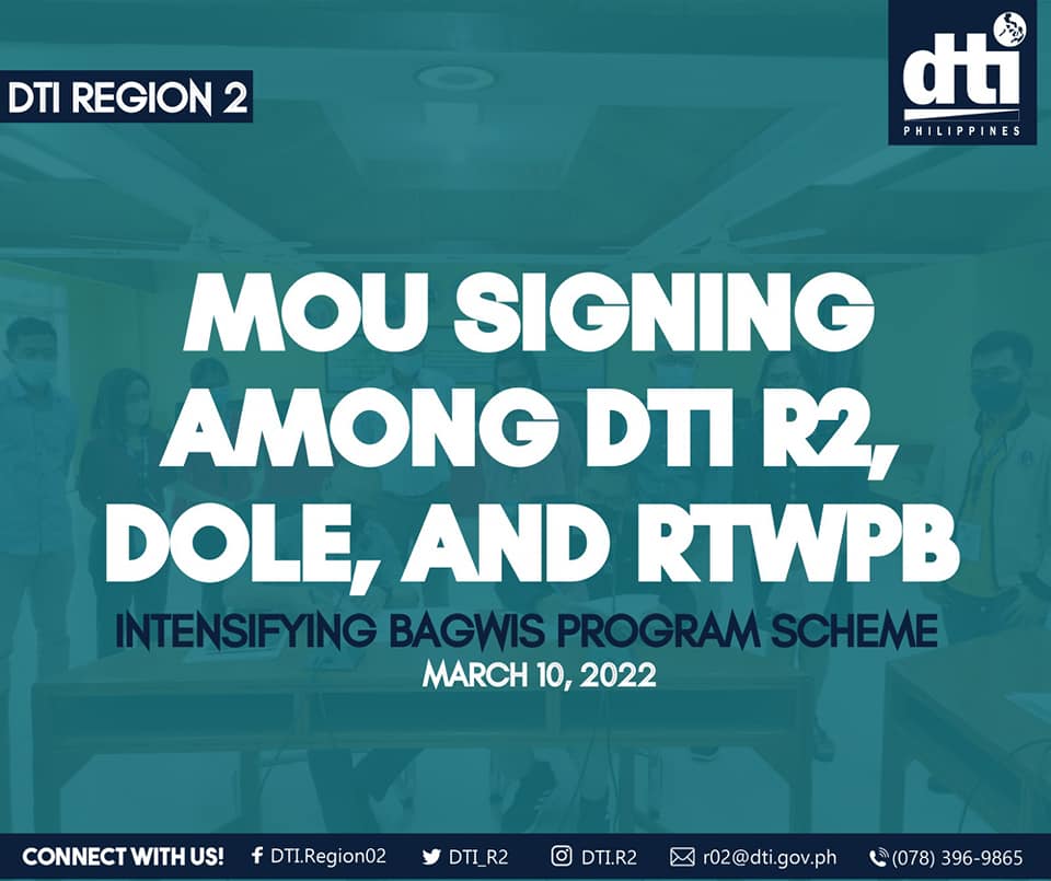 MOU signing among DTI R2, DOLE and RTWPB