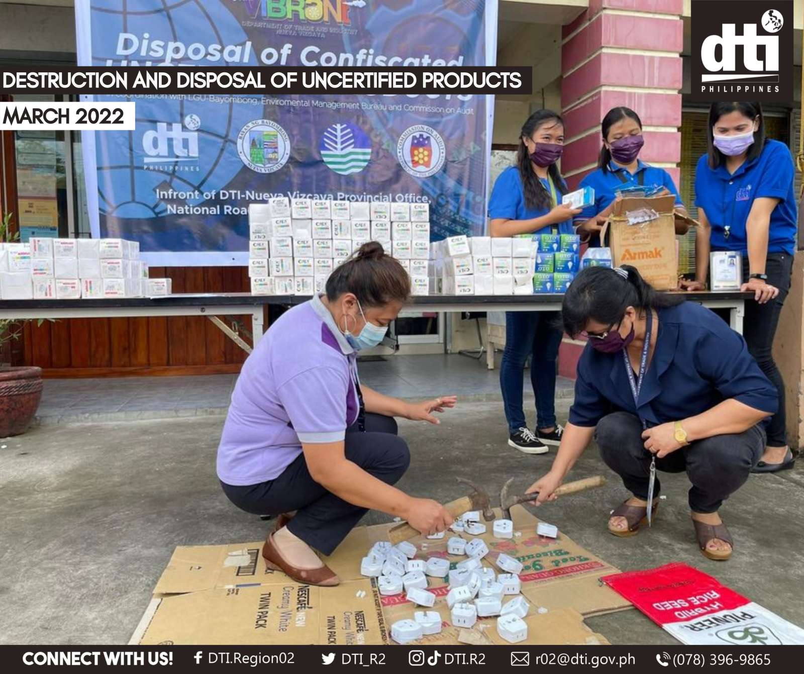DTI R2 conducts disposal of uncertified products in the region